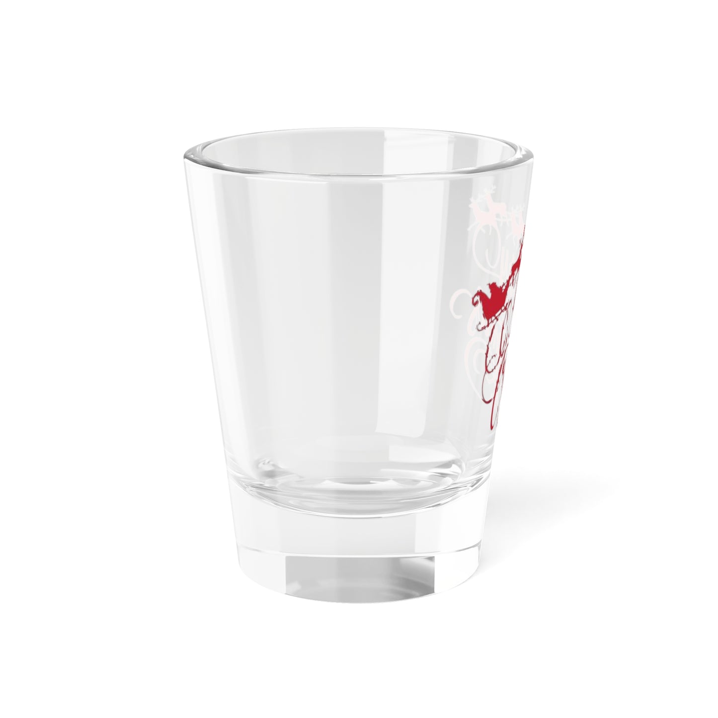 Christmas Shot Glass — 'Merry Christmas' with Santa Sleigh 1.5oz