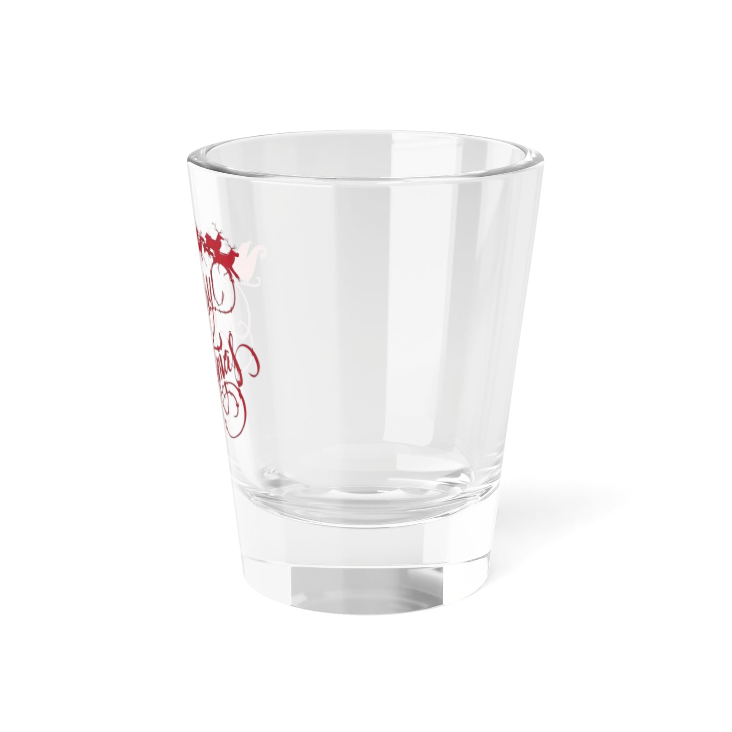 Christmas Shot Glass — 'Merry Christmas' with Santa Sleigh 1.5oz